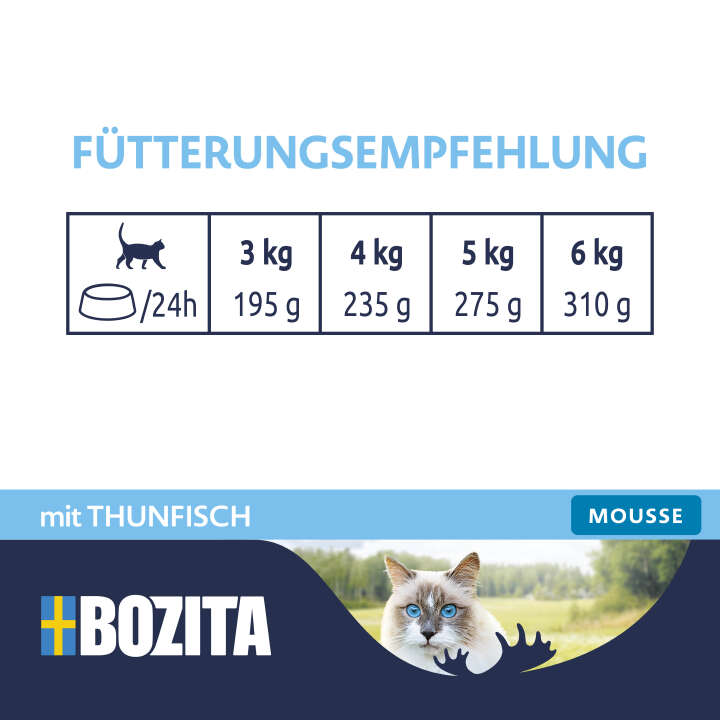 BOZITA Katzen-Nassfutter Mousse mit MSC-Thunfisch